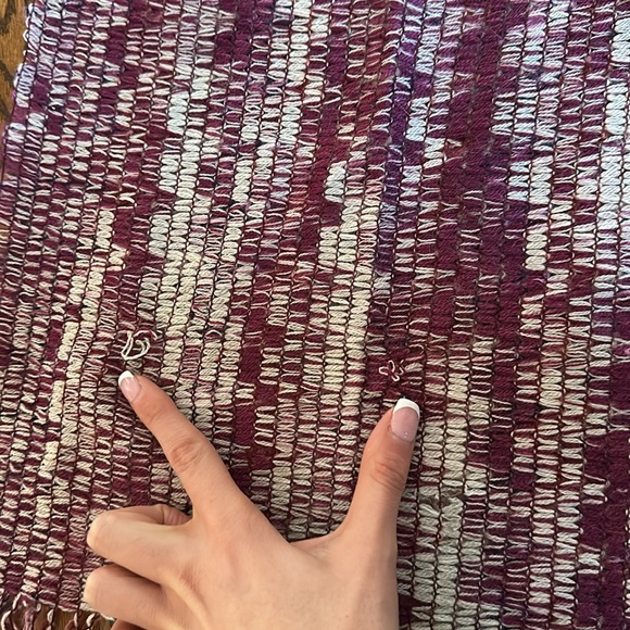 Missoni Purple Gray White Silver Red Sparkle Fringe Scarf - Picture 9 of 14